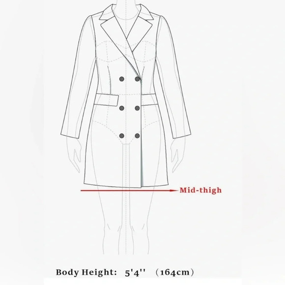 NWT Women’s Wool Coat Women's Mid-length Winter Overcoat - Picture 5 of 5